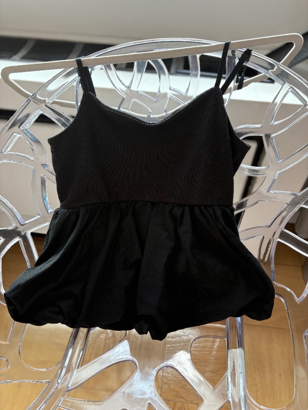 Anthropologie Black Peplum Tank Small
